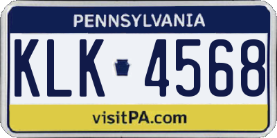 PA license plate KLK4568