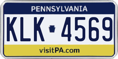 PA license plate KLK4569