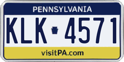 PA license plate KLK4571