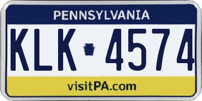 PA license plate KLK4574