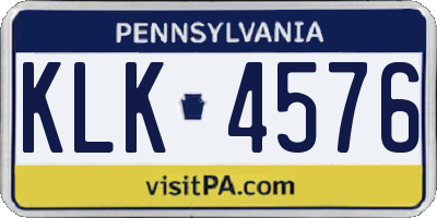 PA license plate KLK4576