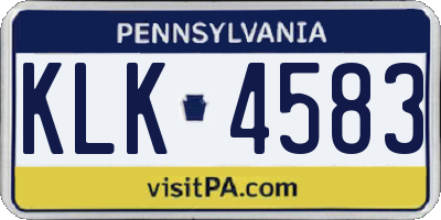 PA license plate KLK4583