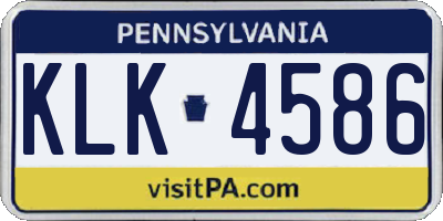 PA license plate KLK4586