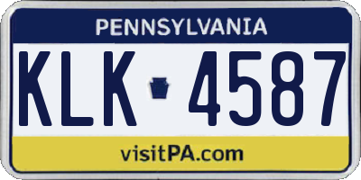 PA license plate KLK4587