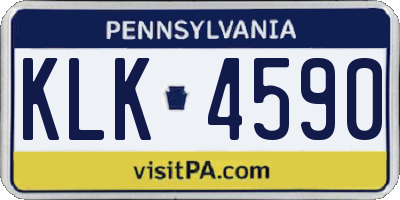 PA license plate KLK4590