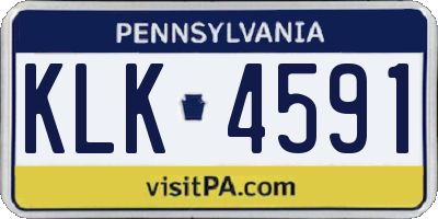 PA license plate KLK4591