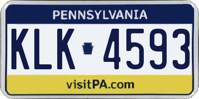PA license plate KLK4593