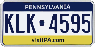 PA license plate KLK4595