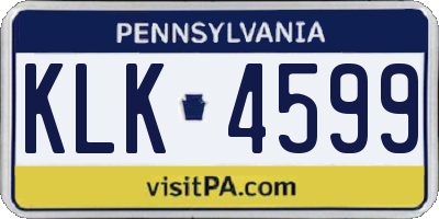 PA license plate KLK4599