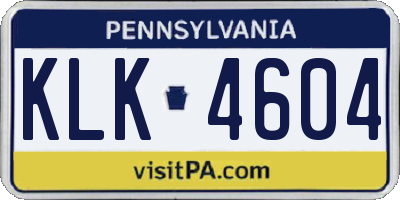PA license plate KLK4604