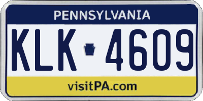PA license plate KLK4609