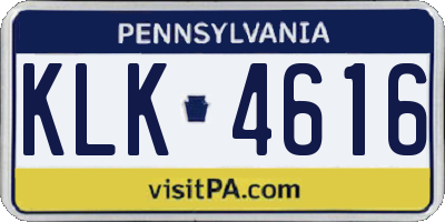 PA license plate KLK4616