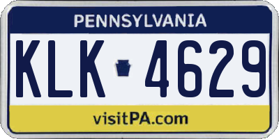 PA license plate KLK4629