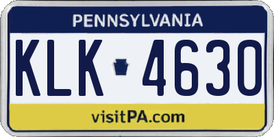 PA license plate KLK4630