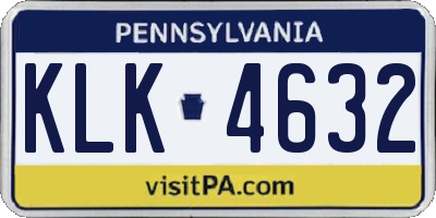 PA license plate KLK4632