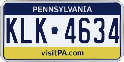 PA license plate KLK4634
