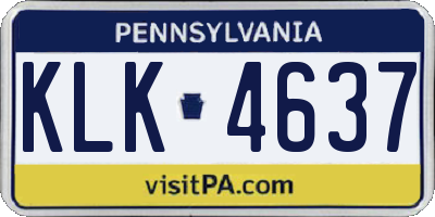 PA license plate KLK4637