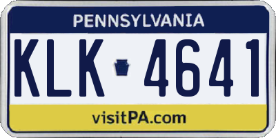 PA license plate KLK4641