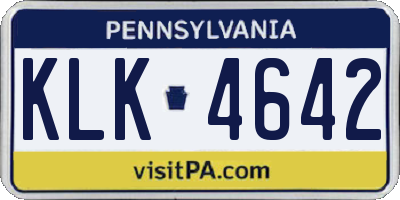 PA license plate KLK4642