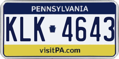 PA license plate KLK4643