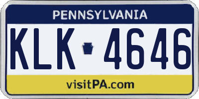 PA license plate KLK4646