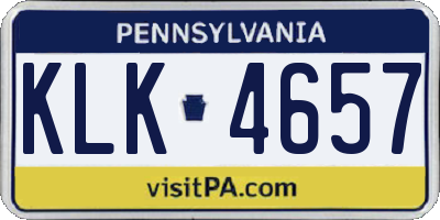 PA license plate KLK4657