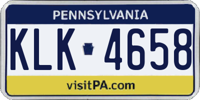 PA license plate KLK4658