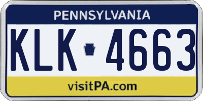 PA license plate KLK4663