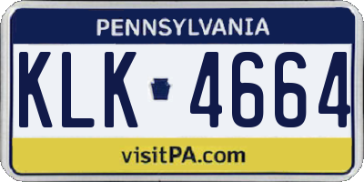 PA license plate KLK4664
