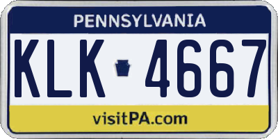 PA license plate KLK4667