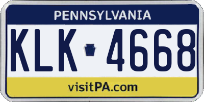 PA license plate KLK4668
