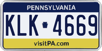 PA license plate KLK4669