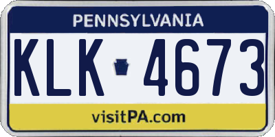 PA license plate KLK4673
