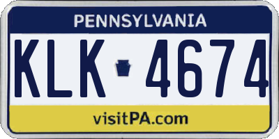 PA license plate KLK4674