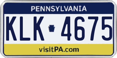 PA license plate KLK4675