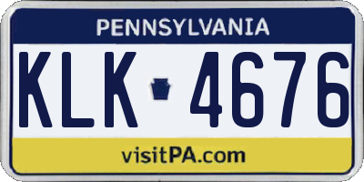 PA license plate KLK4676