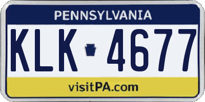 PA license plate KLK4677