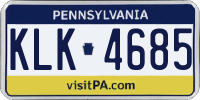 PA license plate KLK4685