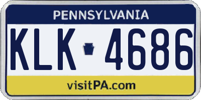 PA license plate KLK4686