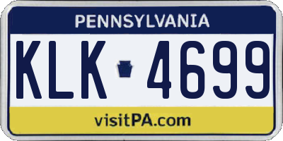PA license plate KLK4699