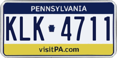 PA license plate KLK4711