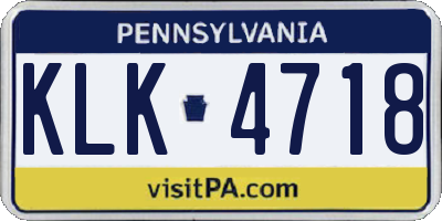 PA license plate KLK4718