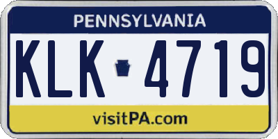 PA license plate KLK4719