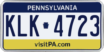 PA license plate KLK4723