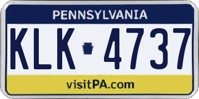 PA license plate KLK4737