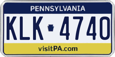 PA license plate KLK4740
