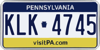 PA license plate KLK4745