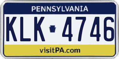 PA license plate KLK4746