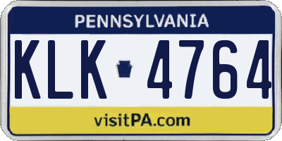 PA license plate KLK4764