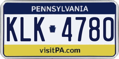 PA license plate KLK4780